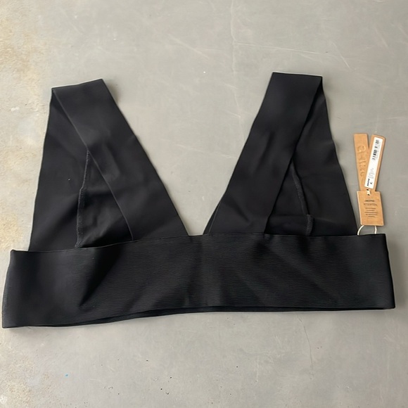 Skims NWT Onyx Knit Swim Deep Plunge Bikini Top Size 3X - Picture 7 of 9